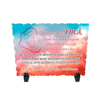 Draga mea fiica, placheta cu mesaj